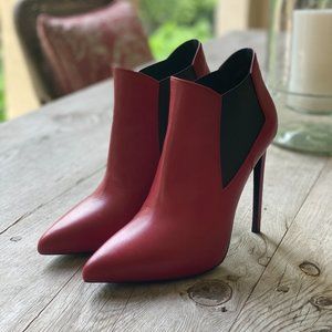 Saint Laurent Red Ankle Boots
